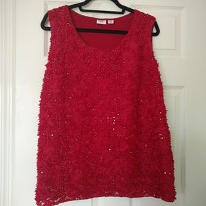 Red Camisole w/Sequins by Cato Woman Size 18/20